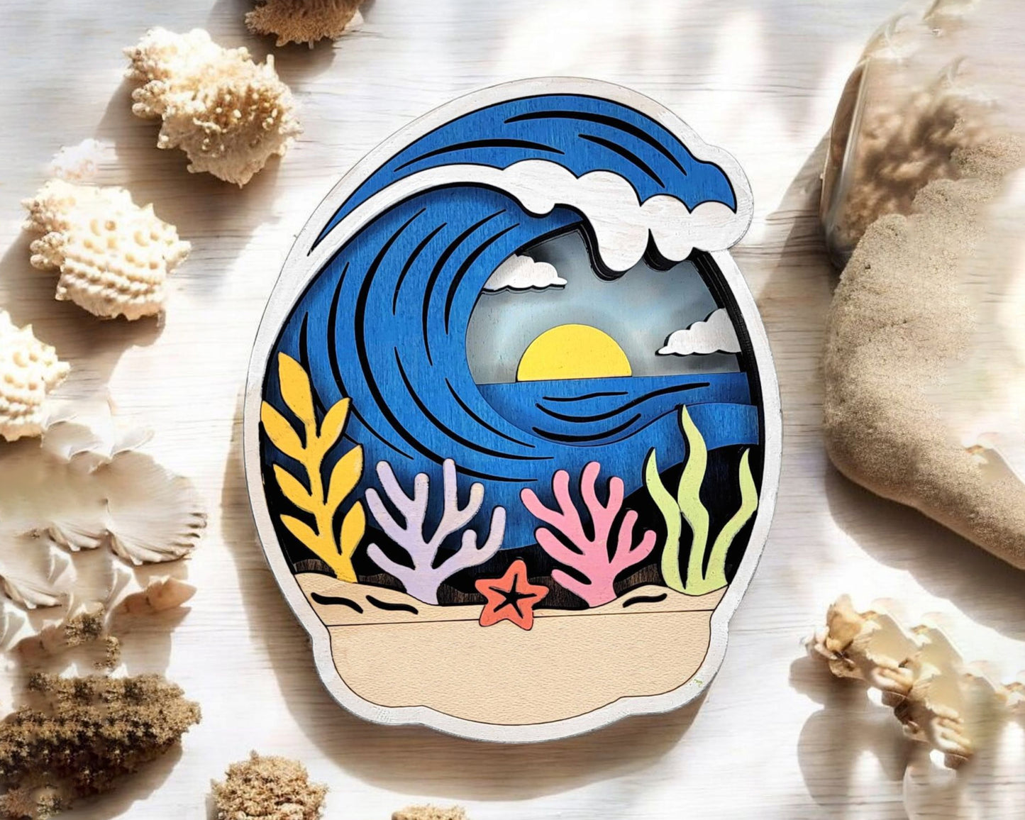 Layered Coastal Souvenir Ornament & Magnet