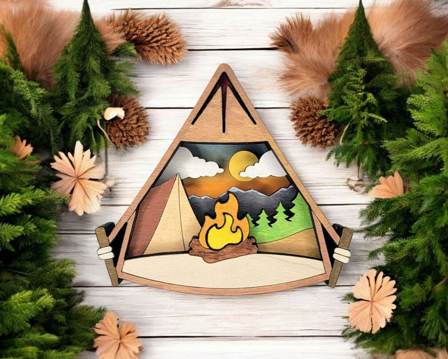 Layered Outdoor Nature Souvenir Ornament & Magnet