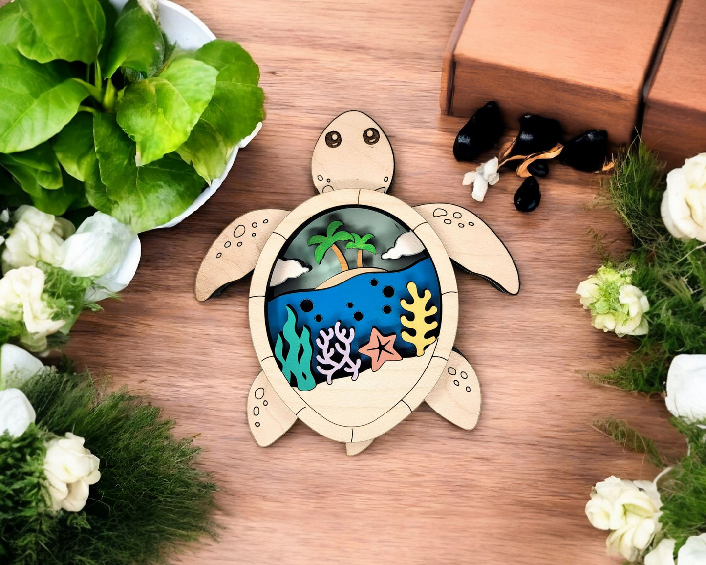 Layered Coastal Souvenir Ornament & Magnet