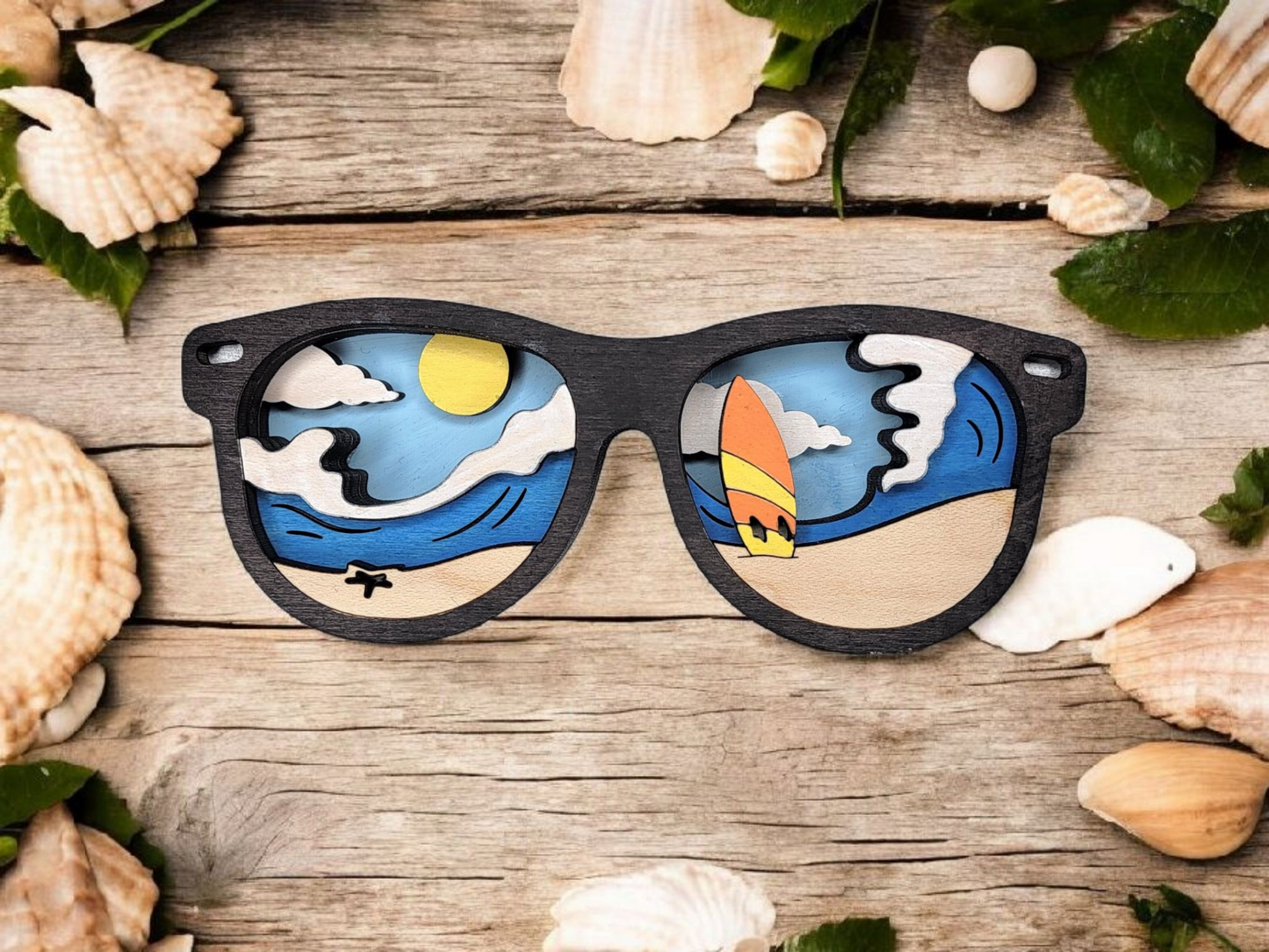 Layered Coastal Souvenir Ornament & Magnet
