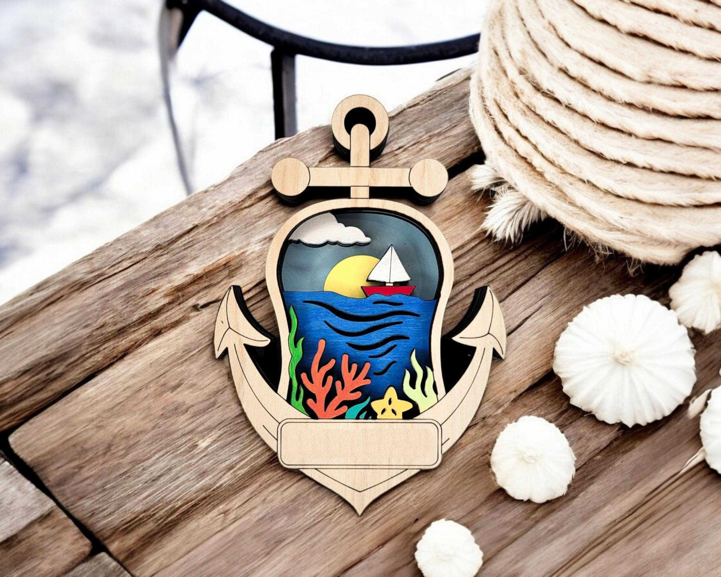 Layered Coastal Souvenir Ornament & Magnet