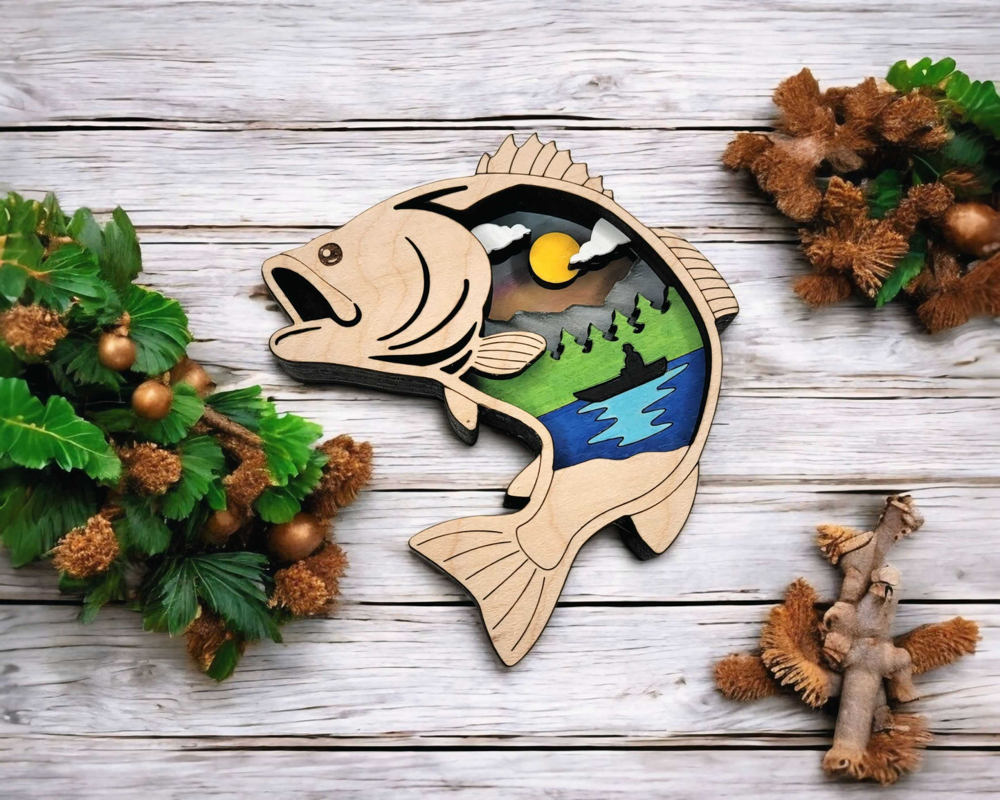 Layered Outdoor Nature Souvenir Ornament & Magnet