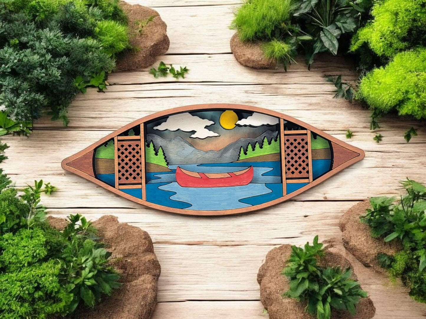 Layered Outdoor Nature Souvenir Ornament & Magnet