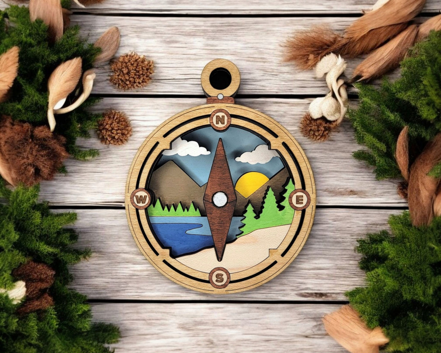 Layered Outdoor Nature Souvenir Ornament & Magnet