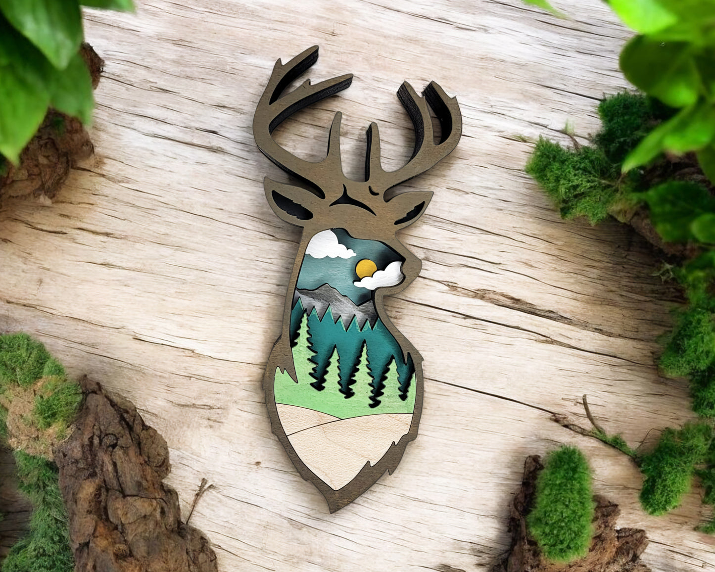 Layered Outdoor Nature Souvenir Ornament & Magnet