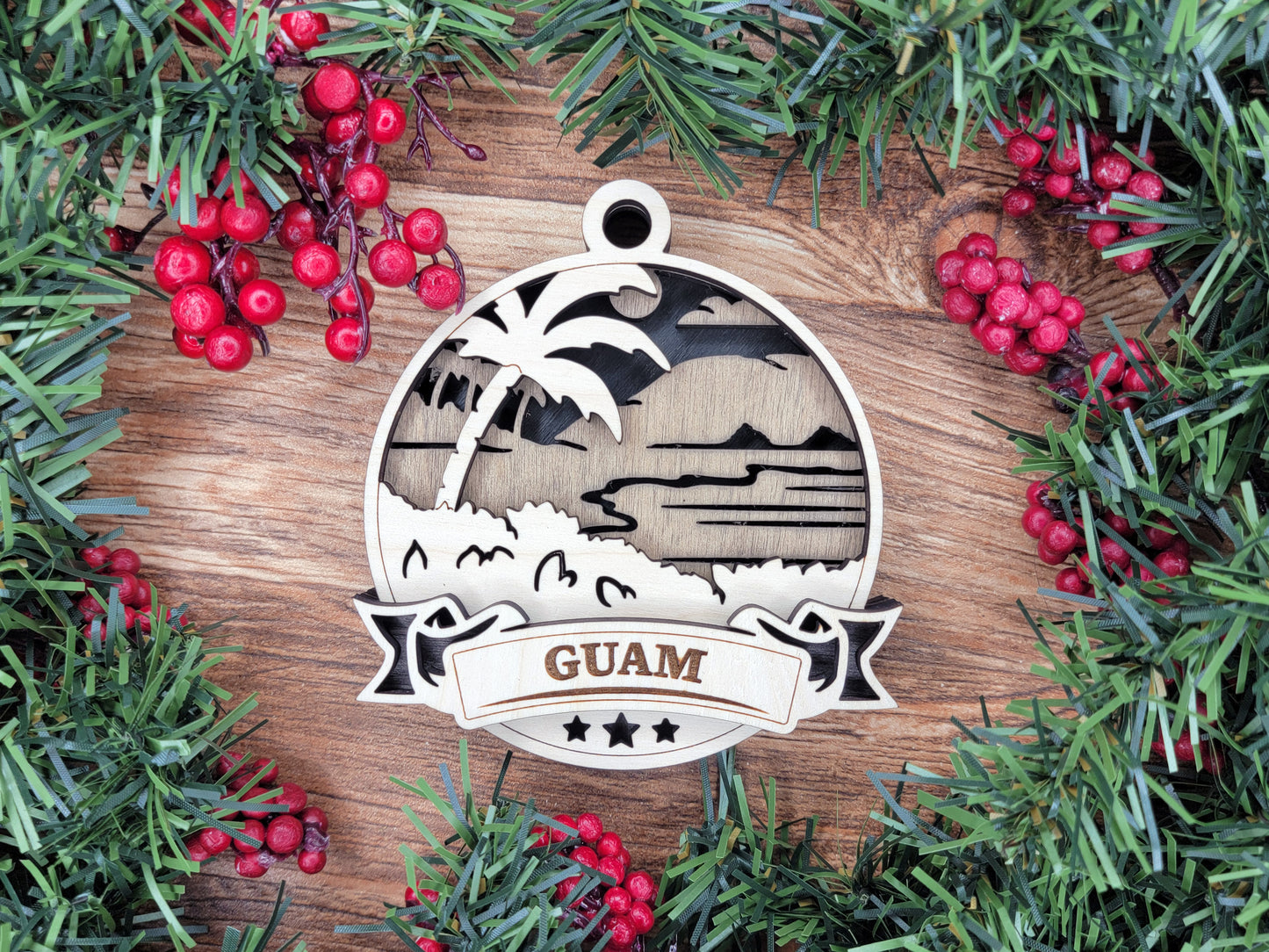 Discover America Wood Souvenir Ornament | 50 States