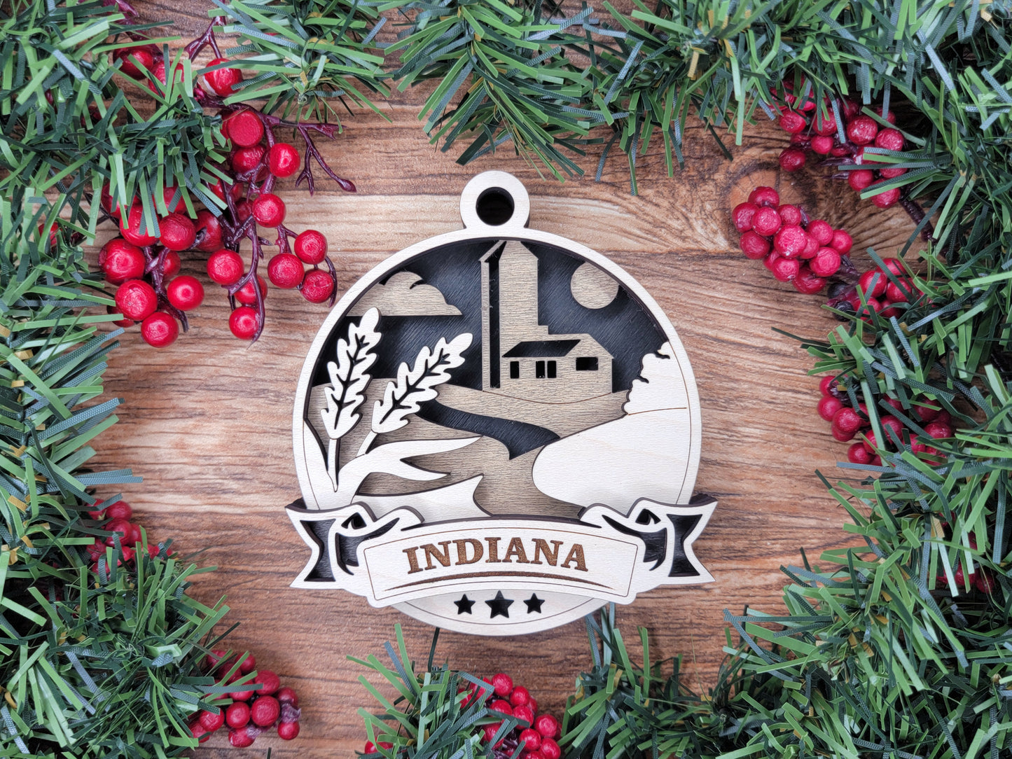 Discover America Wood Souvenir Ornament | 50 States