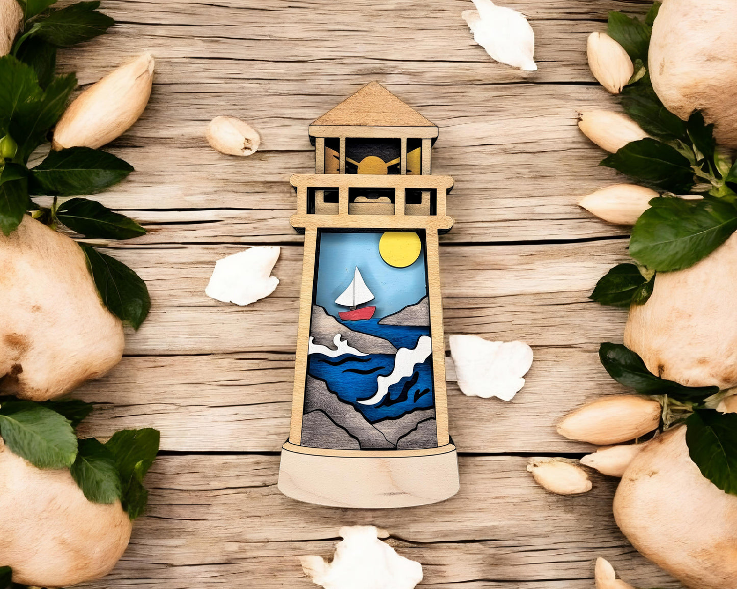 Layered Coastal Souvenir Ornament & Magnet