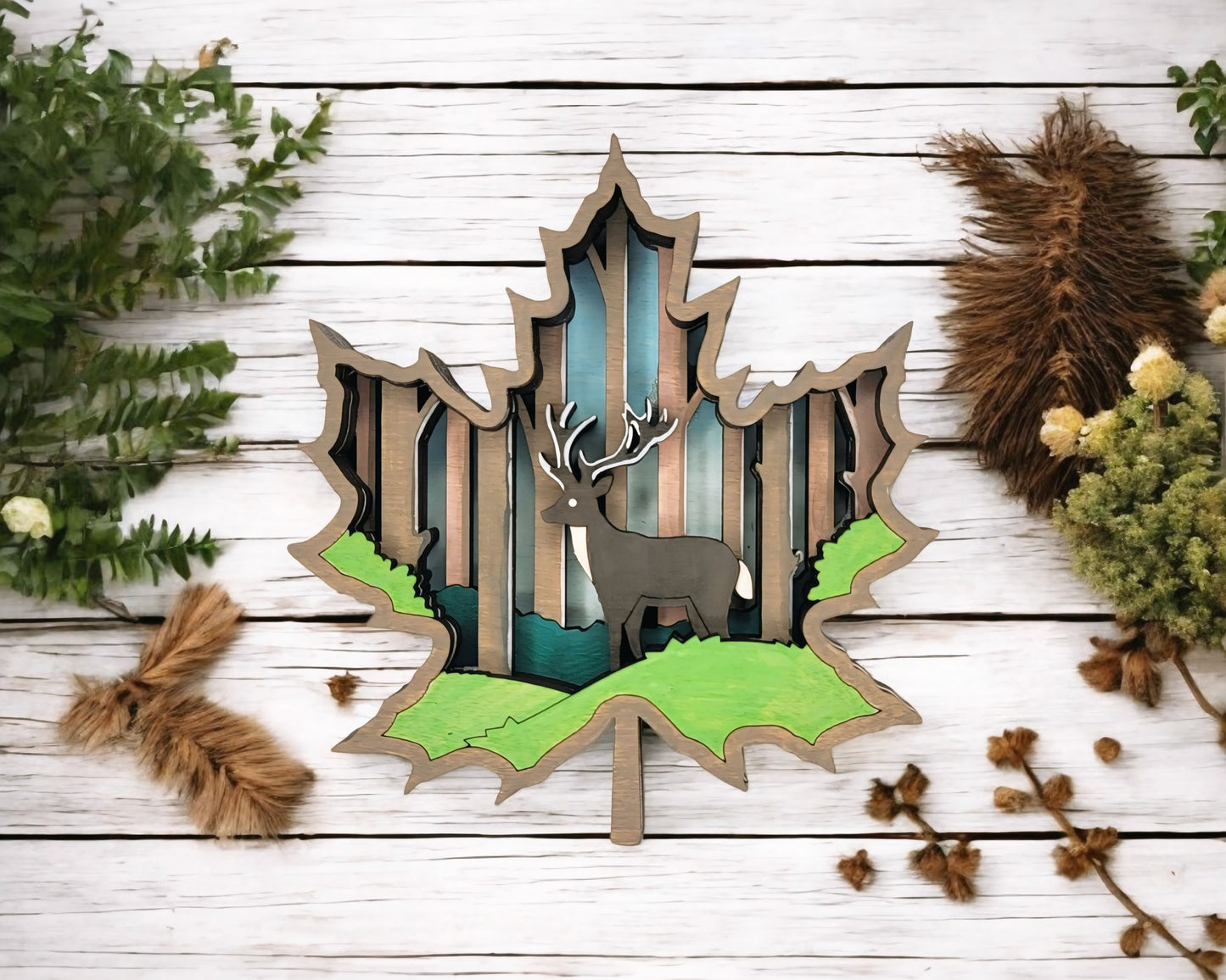 Layered Outdoor Nature Souvenir Ornament & Magnet