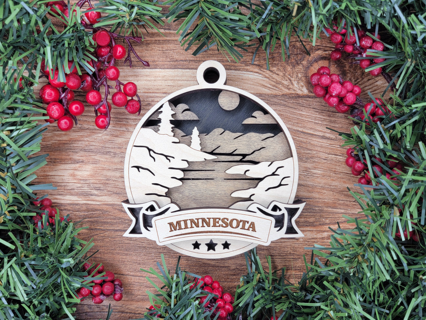 Discover America Wood Souvenir Ornament | 50 States