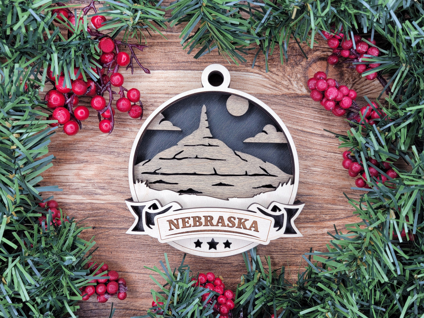 Discover America Wood Souvenir Ornament | 50 States