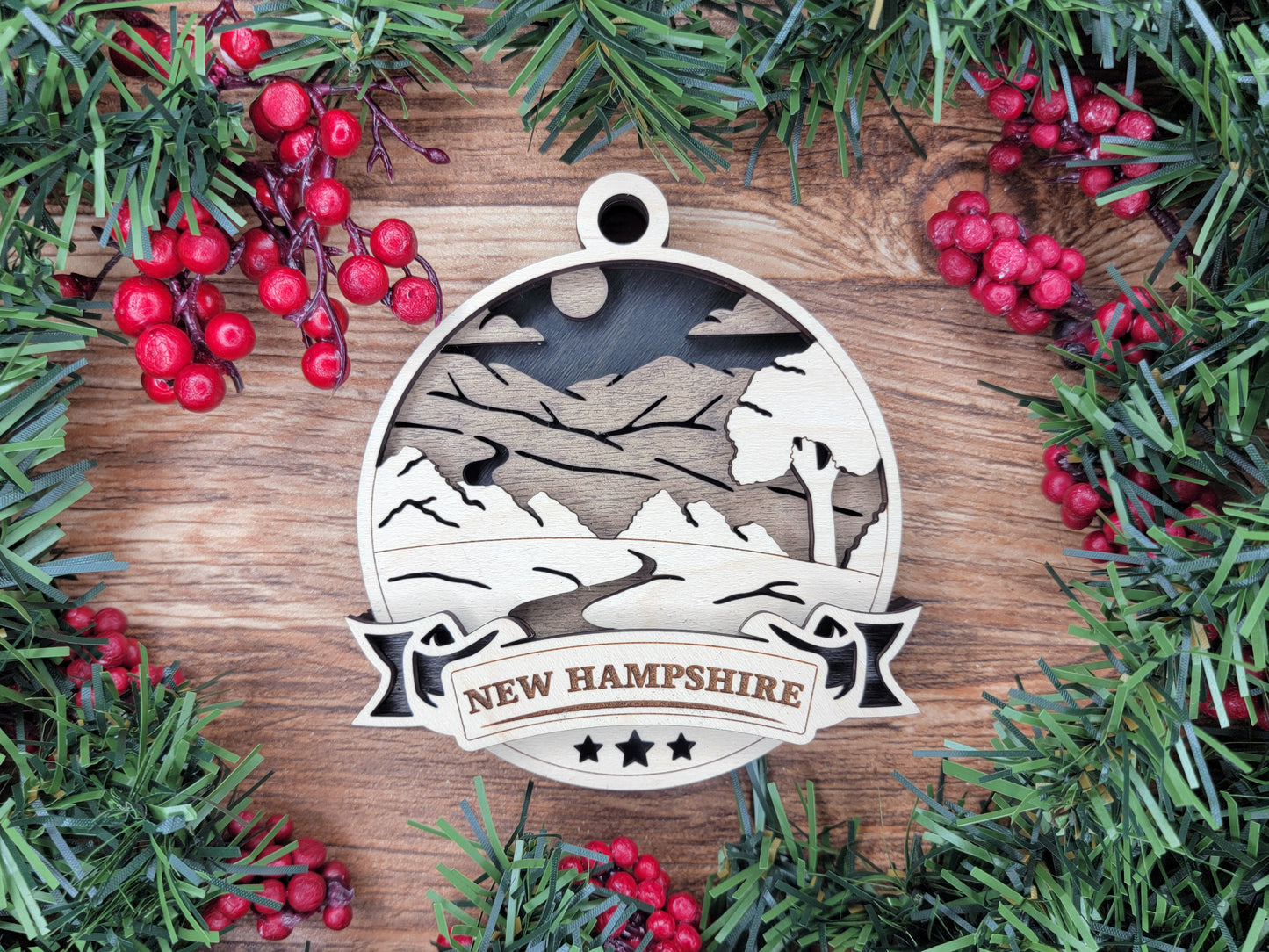 Discover America Wood Souvenir Ornament | 50 States