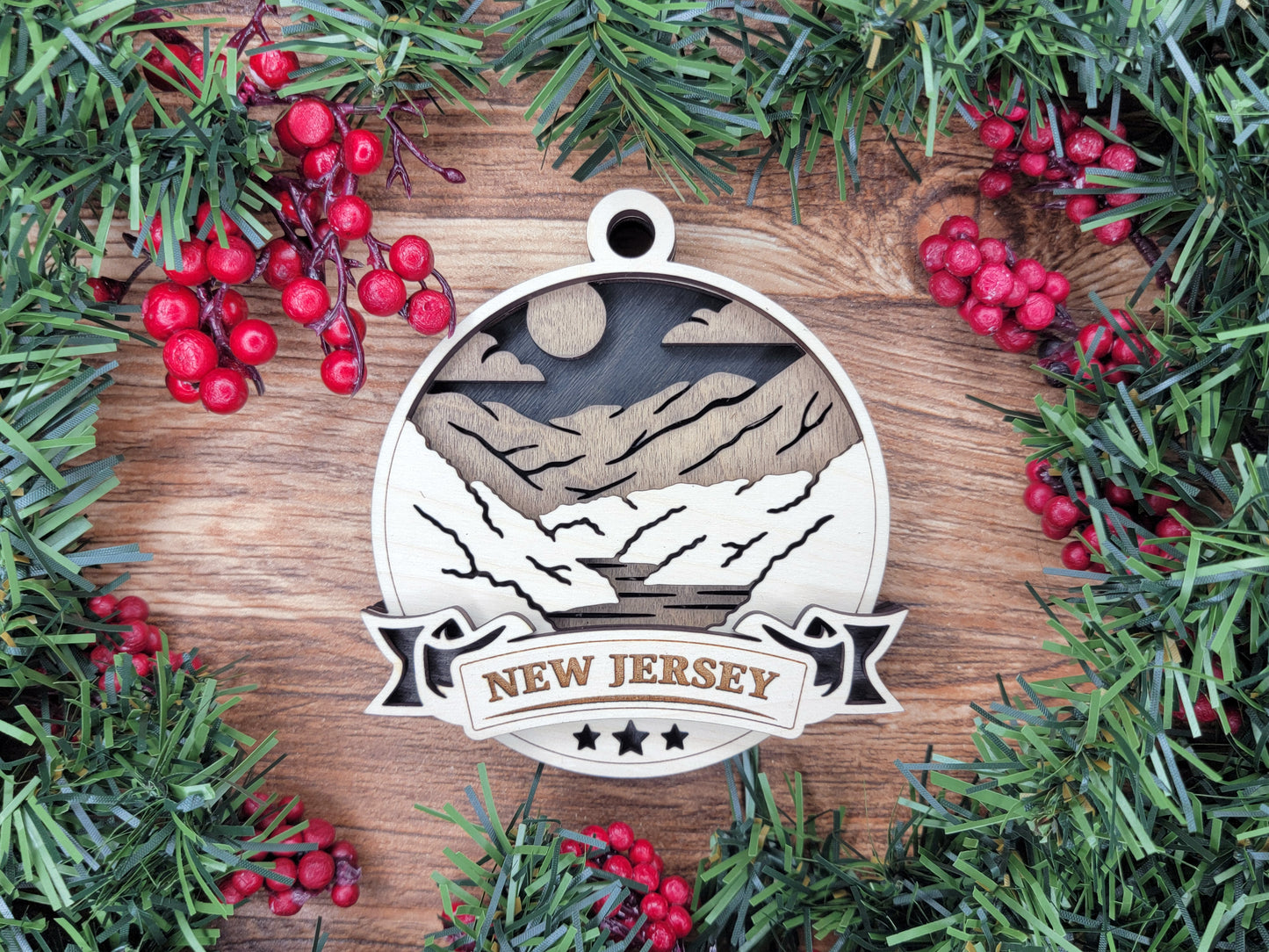 Discover America Wood Souvenir Ornament | 50 States