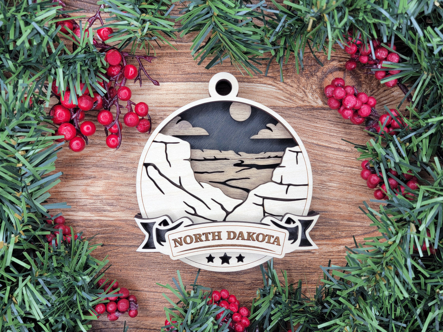 Discover America Wood Souvenir Ornament | 50 States