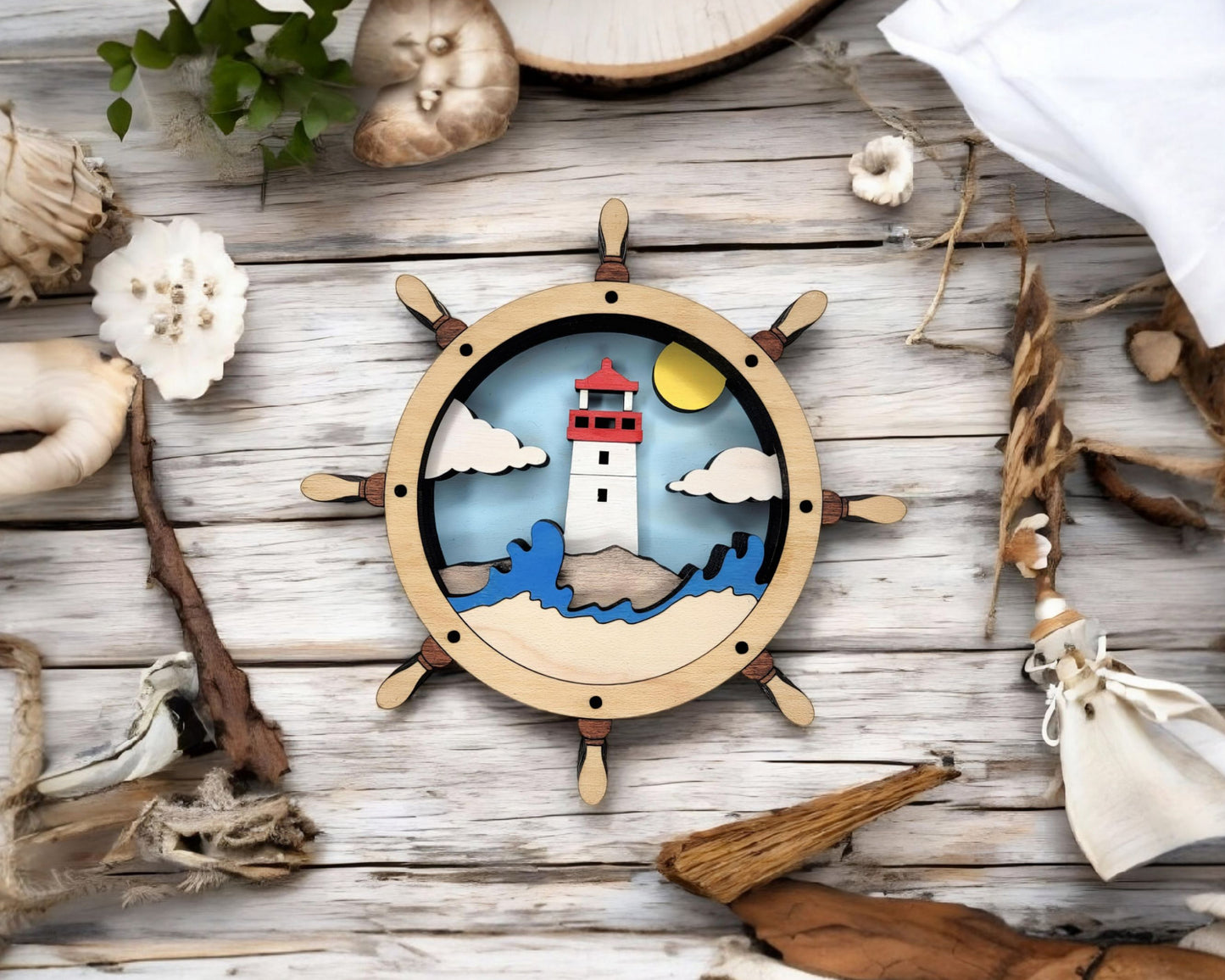 Layered Coastal Souvenir Ornament & Magnet