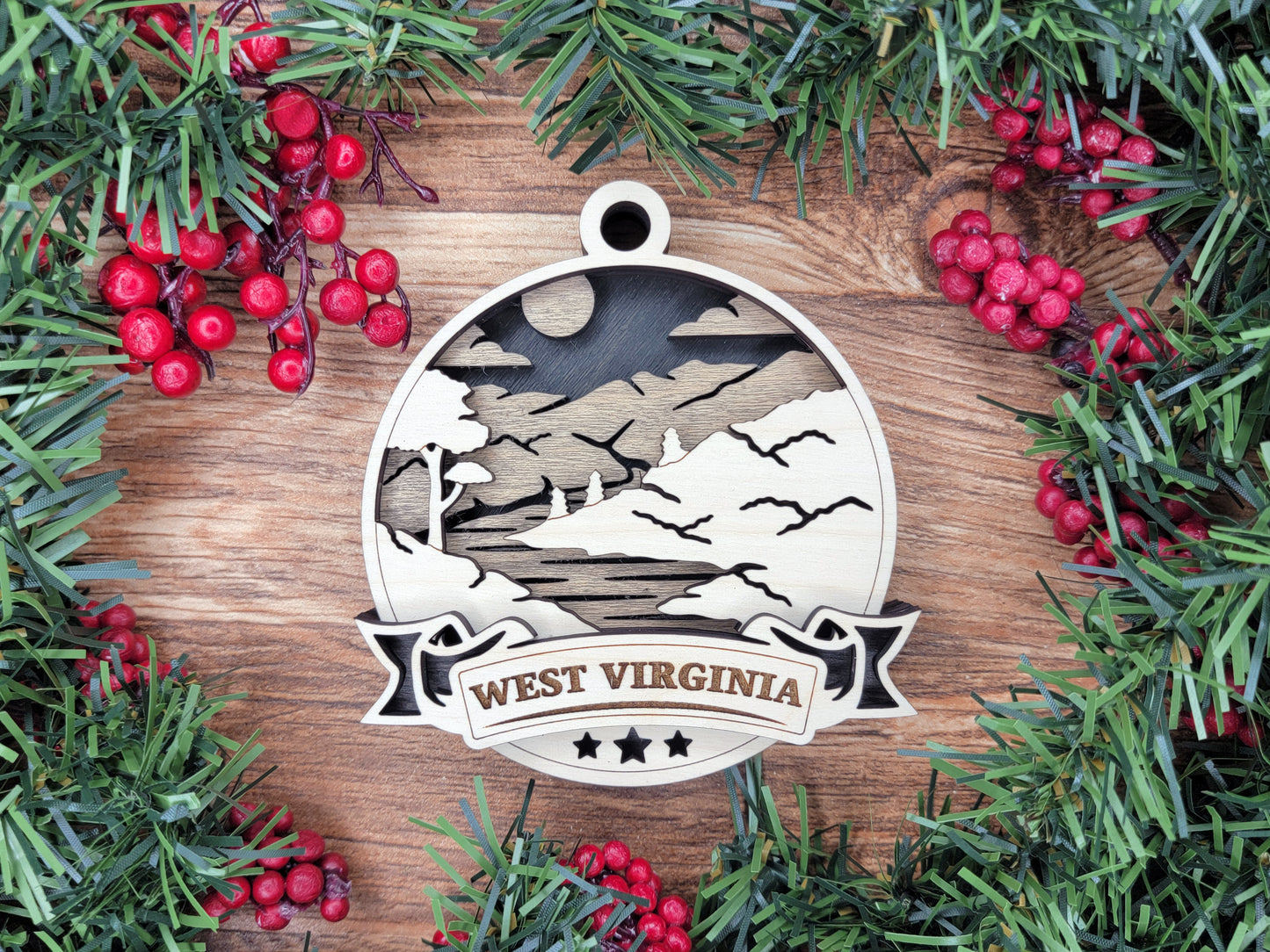 Discover America Wood Souvenir Ornament | 50 States