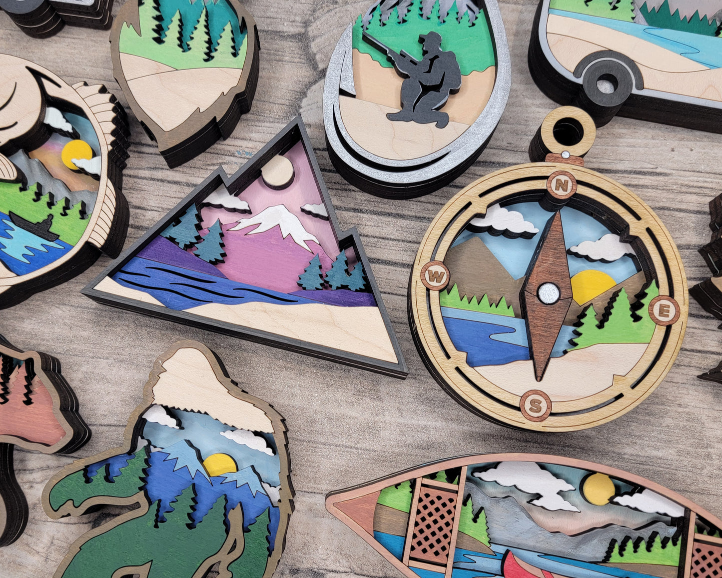 Layered Outdoor Nature Souvenir Ornament & Magnet