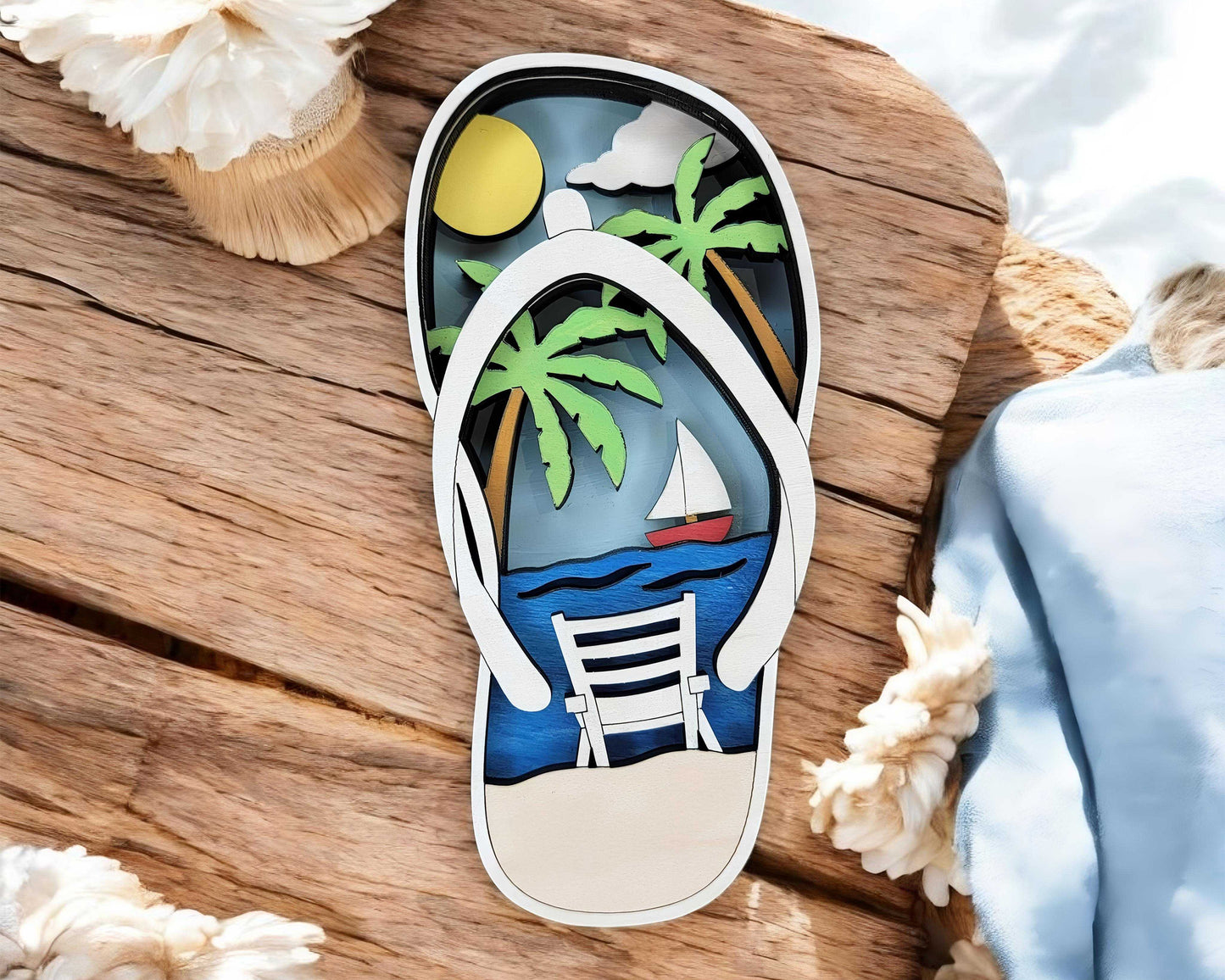 Layered Coastal Souvenir Ornament & Magnet